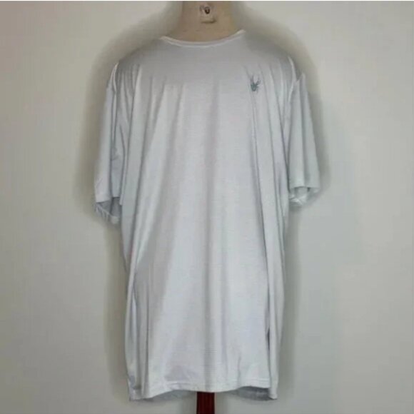 Spyder Men's Active Performance Dry Fit Sports Tee Gray White Tee Size XL - Picture 1 of 10